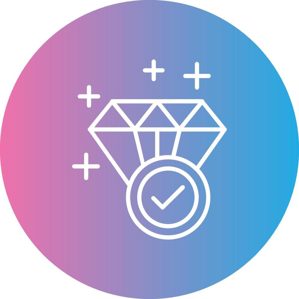 Diamond Line Gradient Circle Icon vector