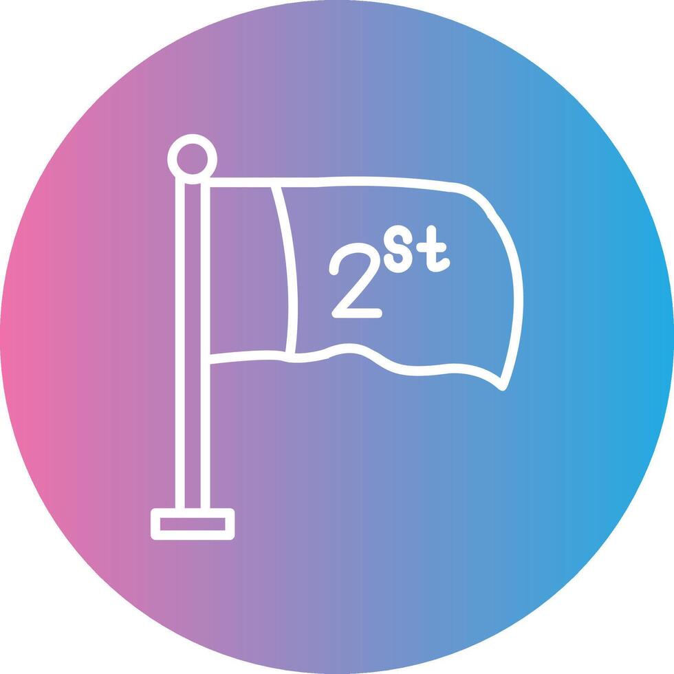Flag Line Gradient Circle Icon vector