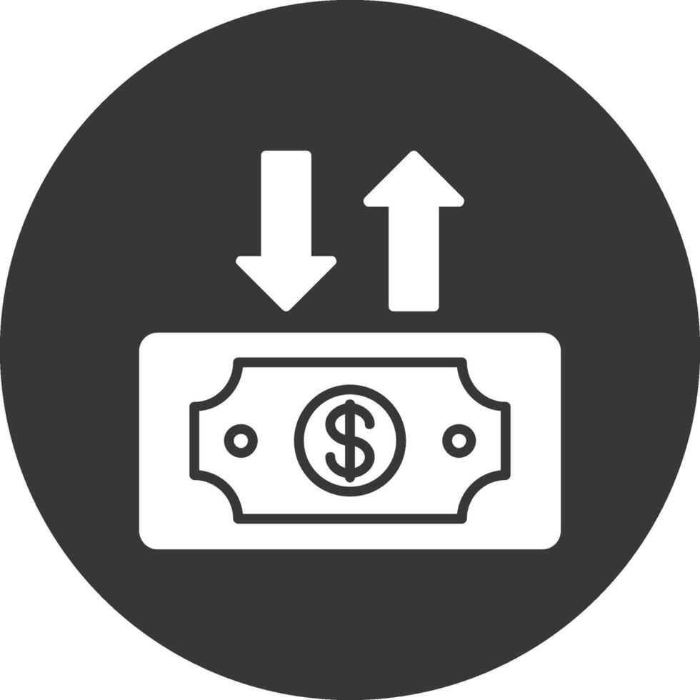 Dollar Bill Glyph Inverted Icon vector