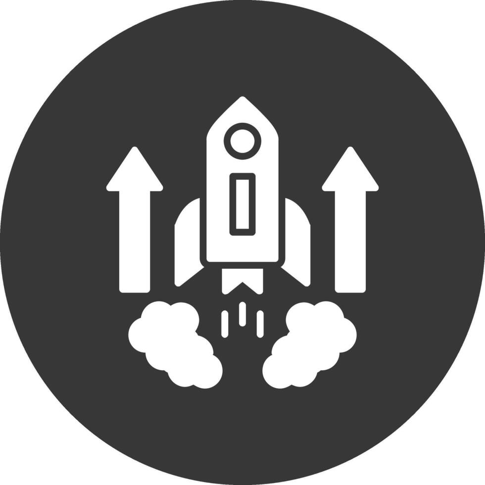 Rocket Glyph Inverted Icon vector