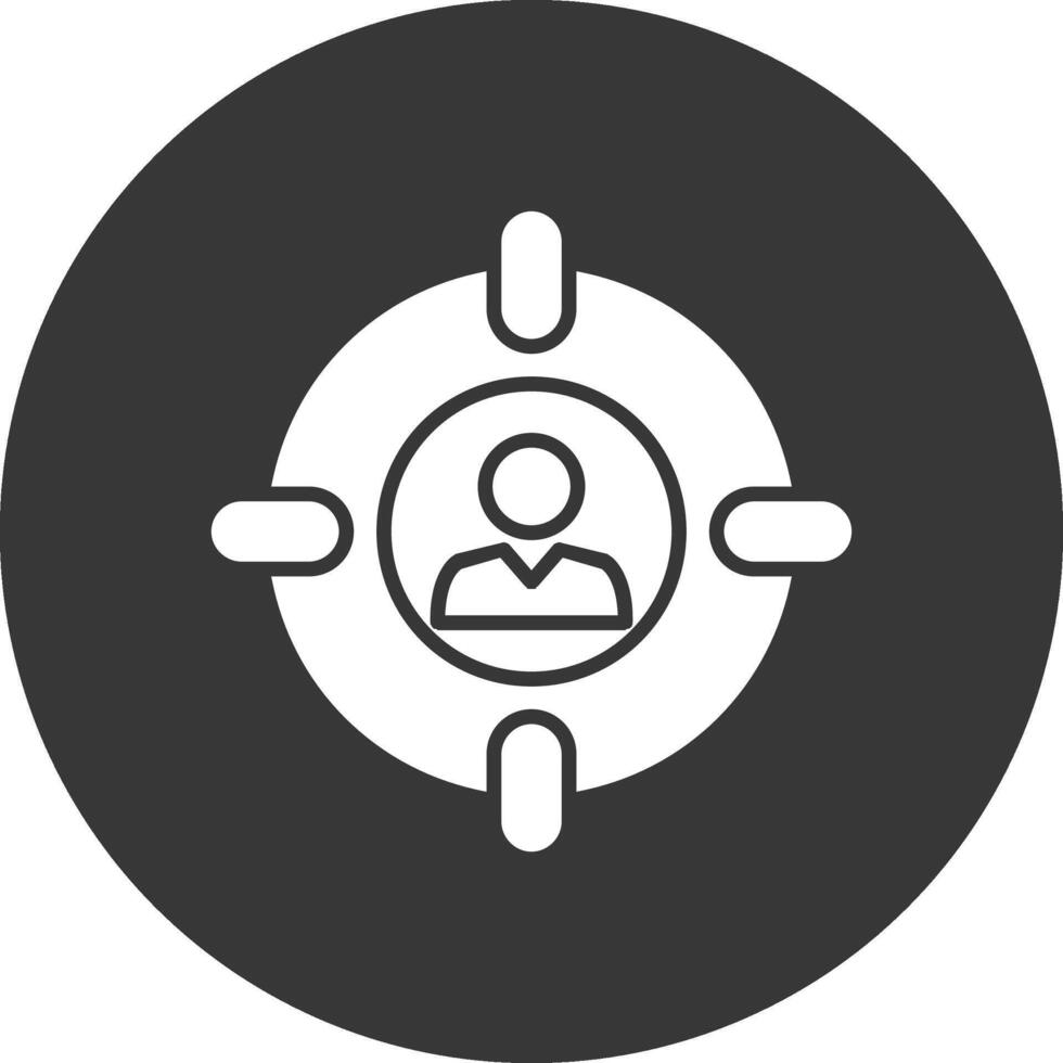 Target Audience Glyph Inverted Icon vector