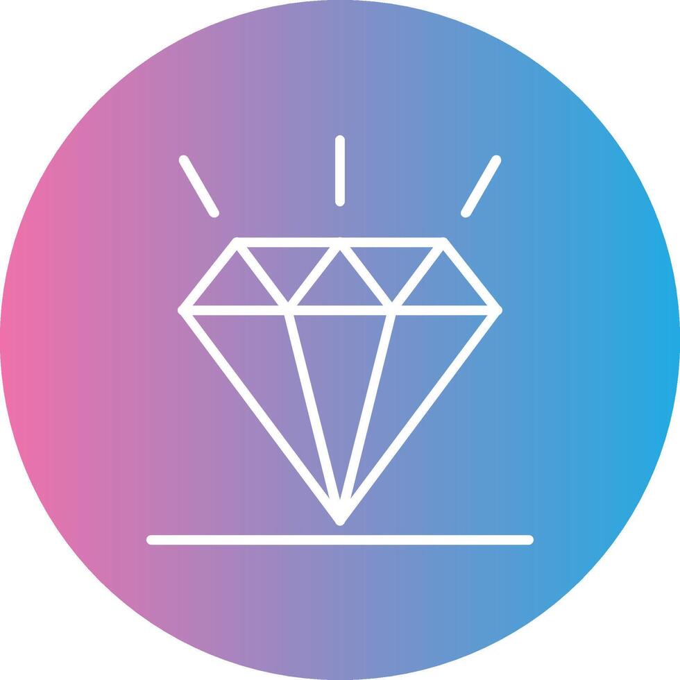 Diamond Line Gradient Circle Icon vector