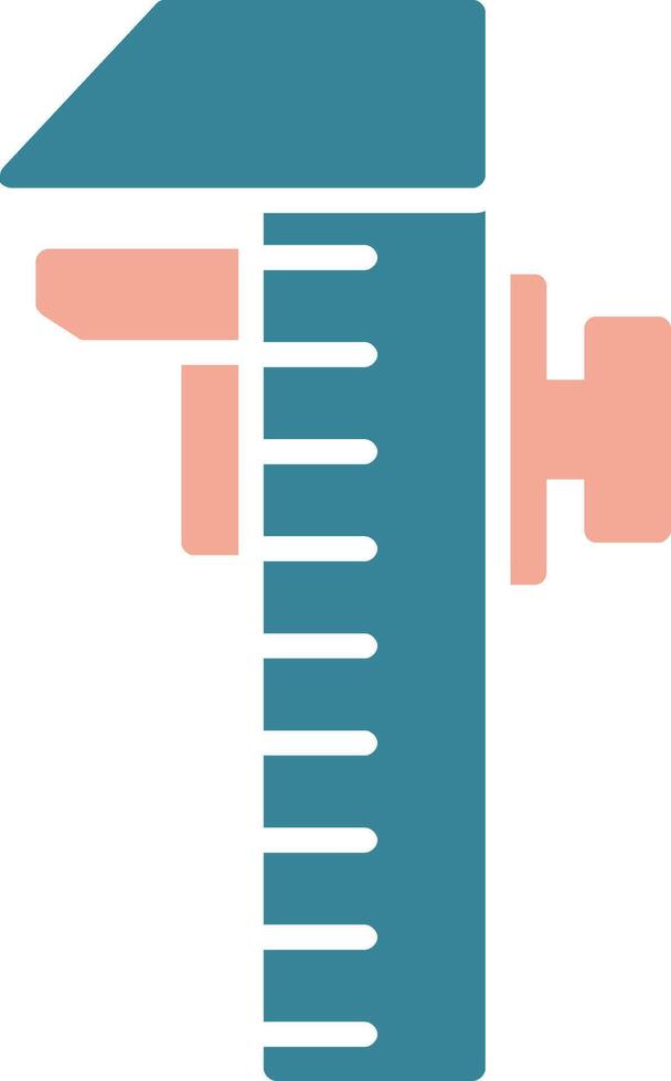 Caliper Glyph Two Color Icon vector