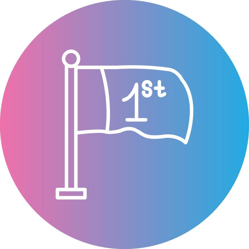 Flag Line Gradient Circle Icon vector