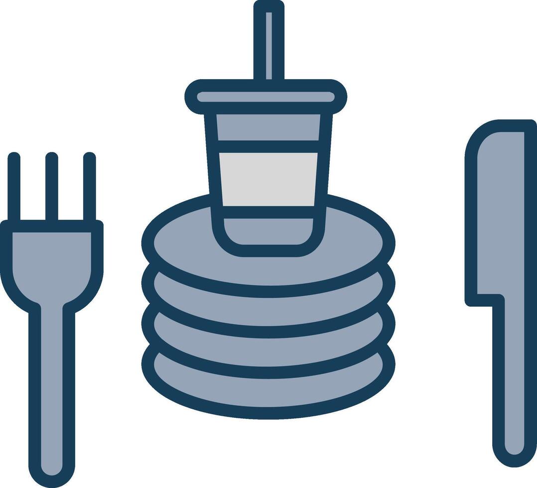 Tableware Line Filled Grey Icon vector