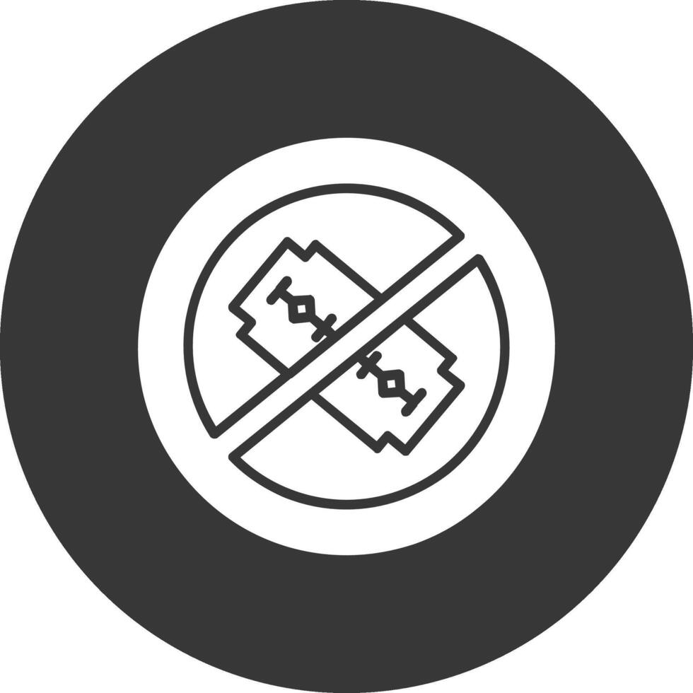 No Blade Glyph Inverted Icon vector