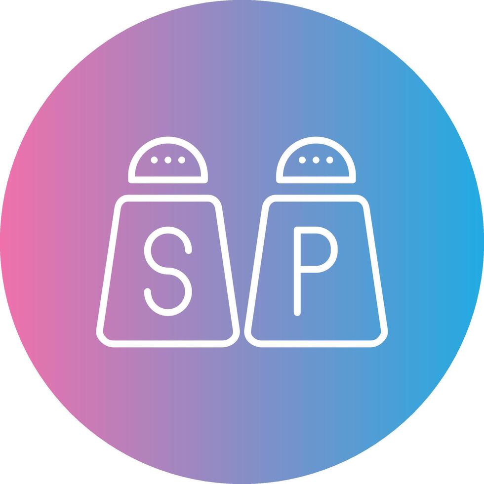 Salt And Pepper Line Gradient Circle Icon vector