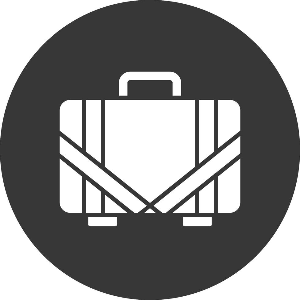 Suitcase Glyph Inverted Icon vector