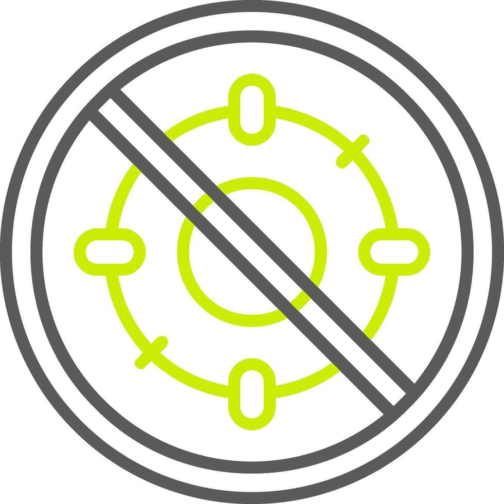 Prohibited Sign Line Two Color Icon vector