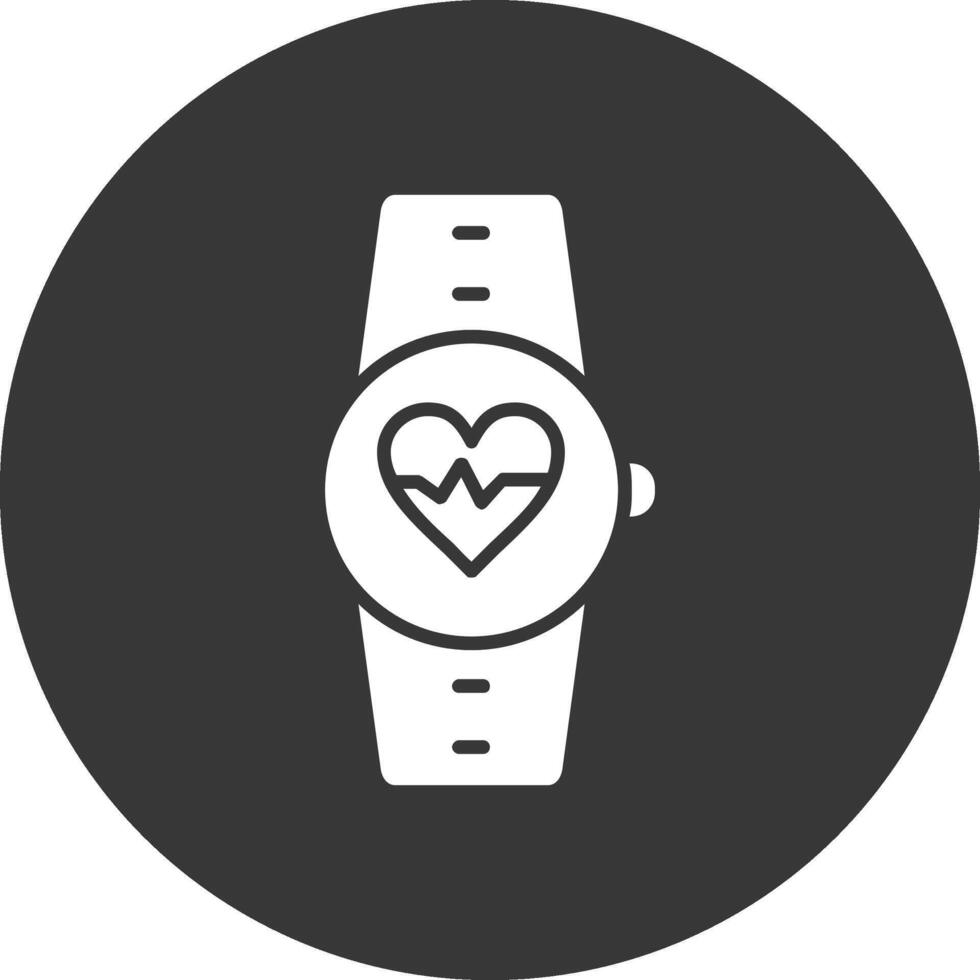 Heart Rate Monitor Glyph Inverted Icon vector
