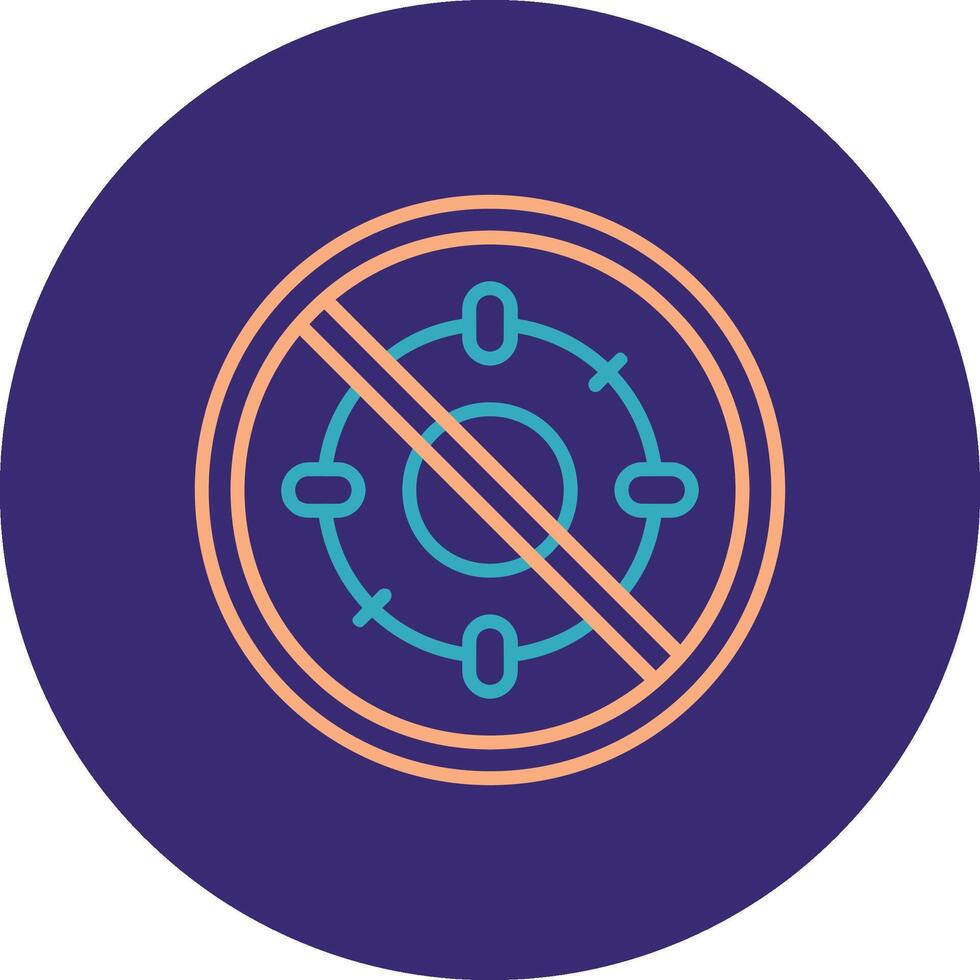 Prohibited Sign Line Two Color Circle Icon vector