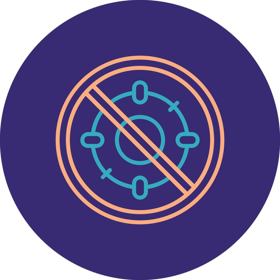 prohibido firmar línea dos color circulo icono vector