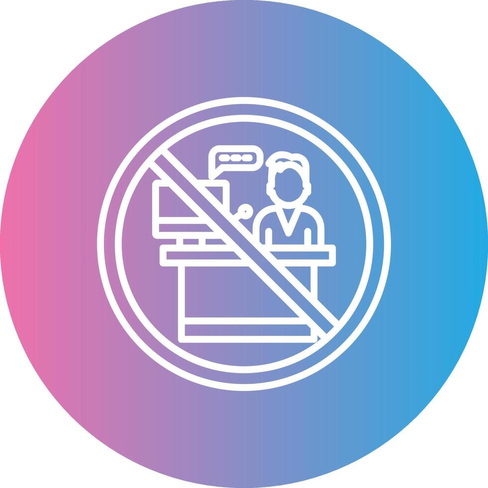 Prohibited Sign Line Gradient Circle Icon vector
