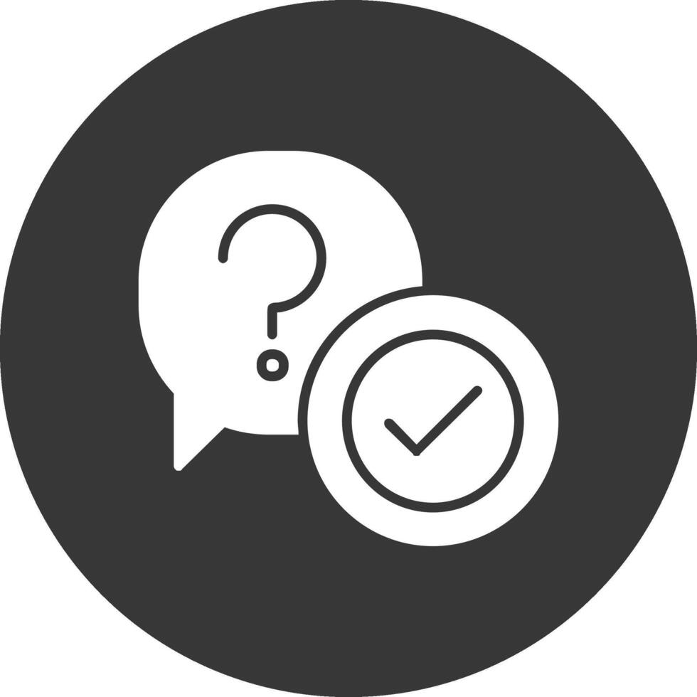 Question Glyph Inverted Icon vector