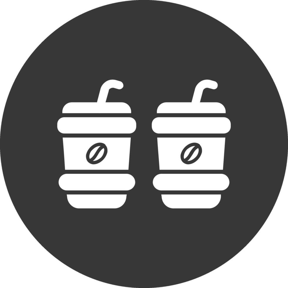 Coffee Cups Glyph Inverted Icon vector