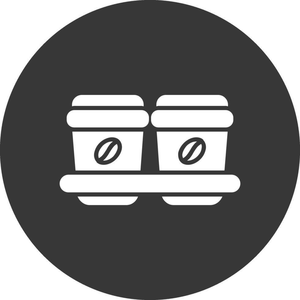 Coffee Cups Glyph Inverted Icon vector