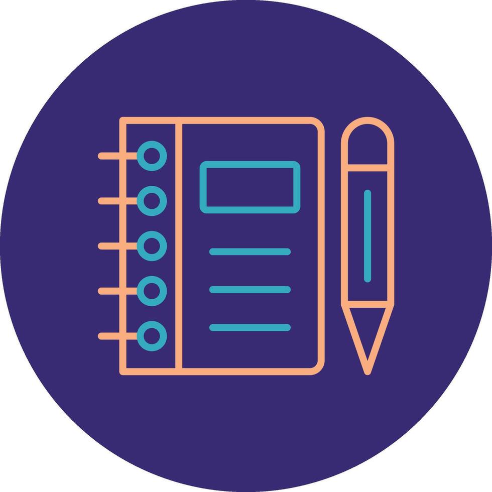 Notebook Line Two Color Circle Icon vector