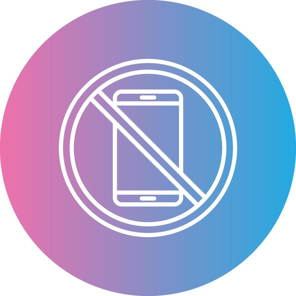 Prohibited Sign Line Gradient Circle Icon vector