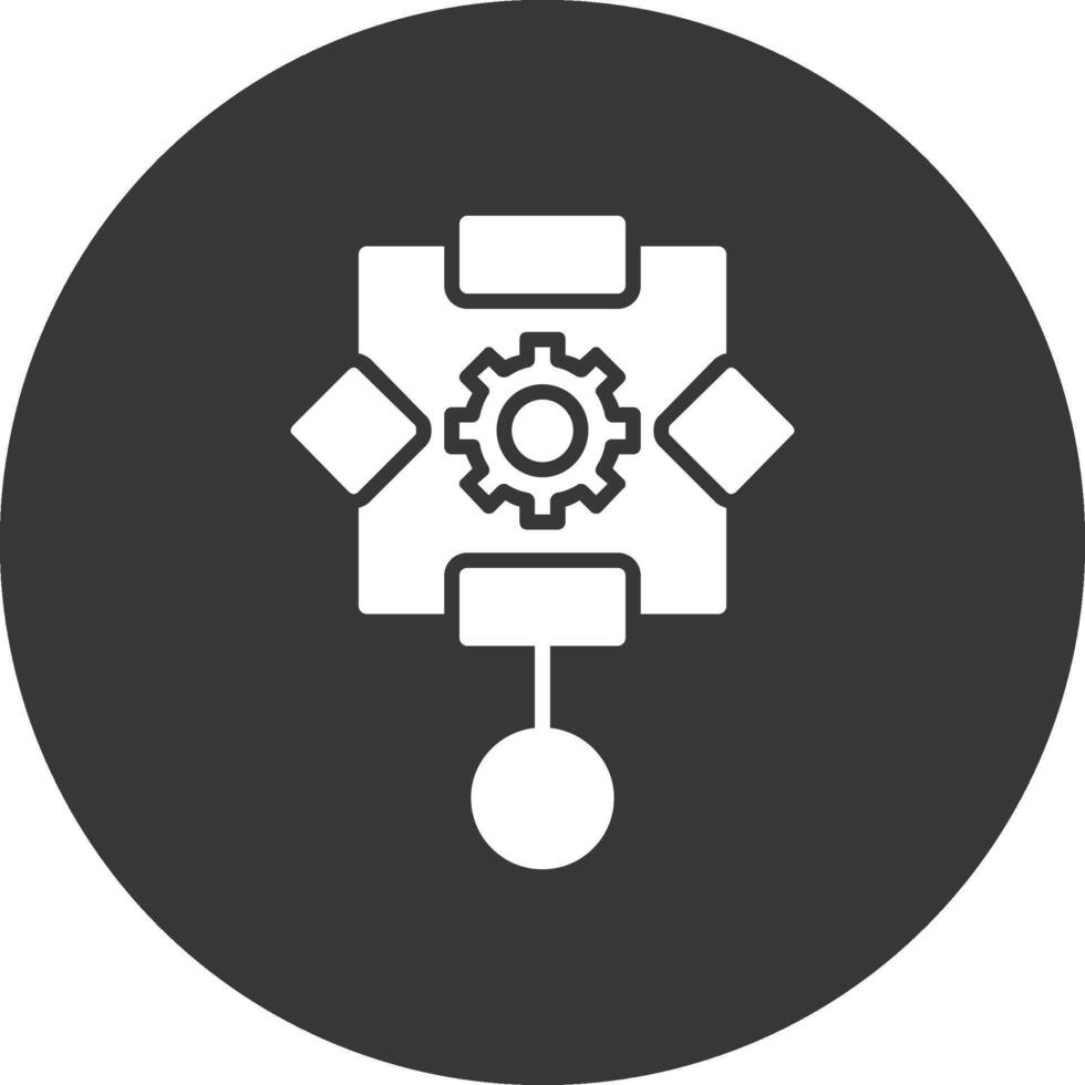 Algorithm Glyph Inverted Icon vector