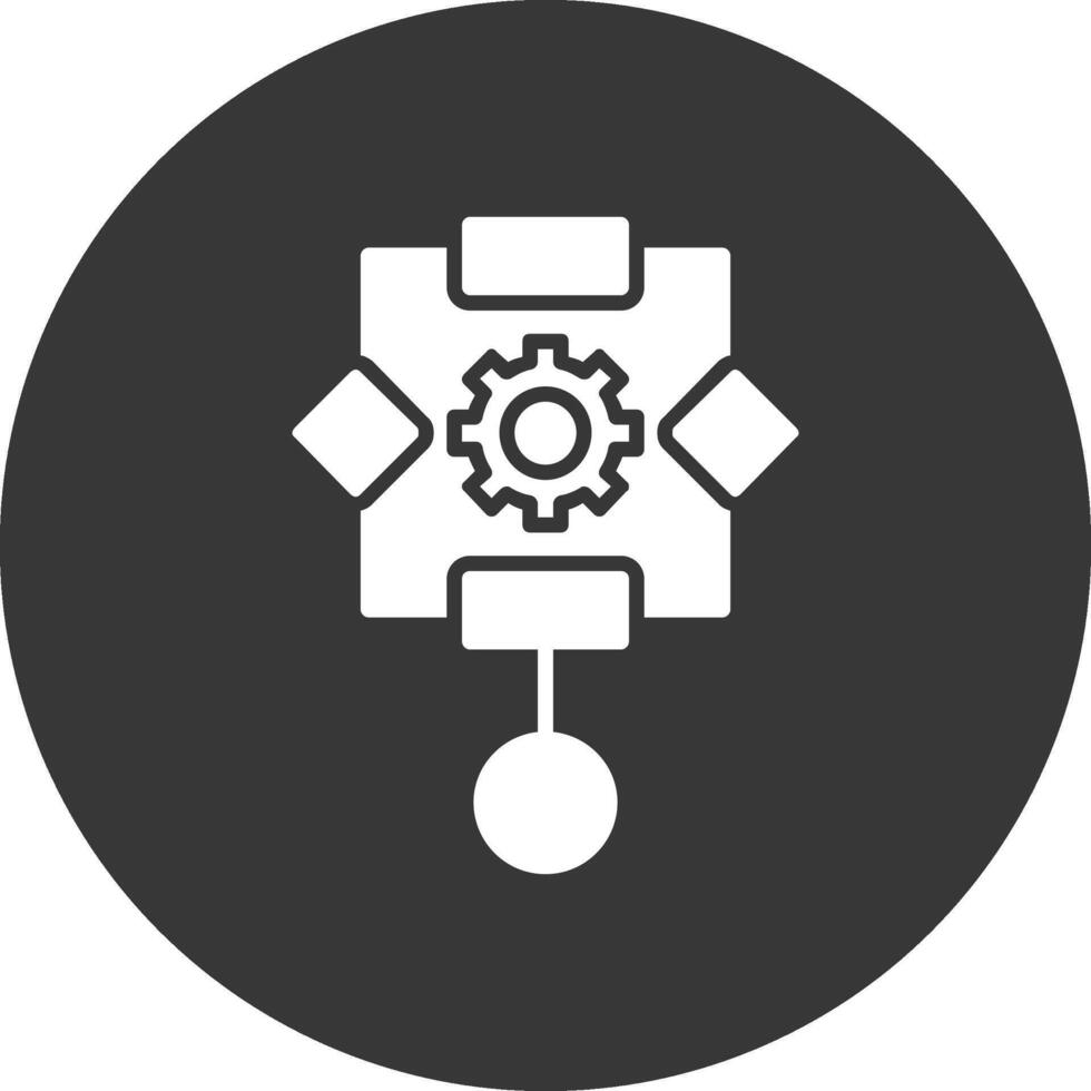 Algorithm Glyph Inverted Icon vector