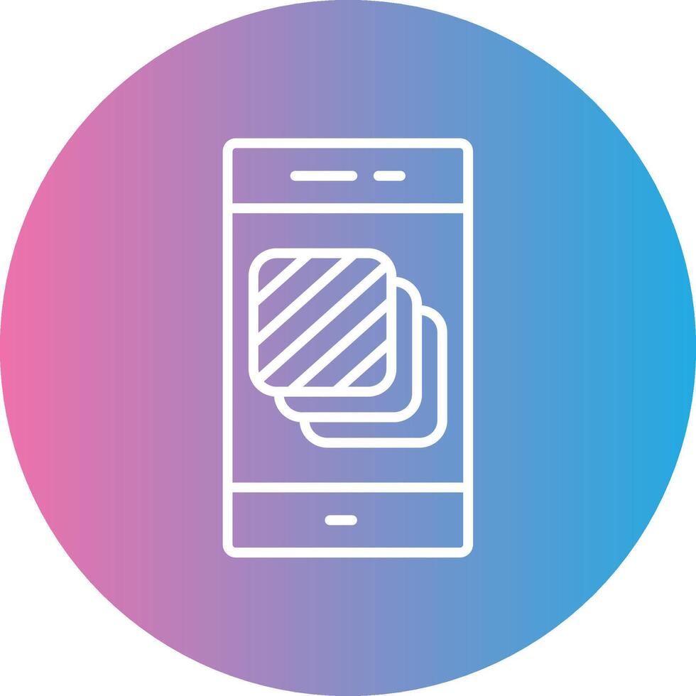 Layers Line Gradient Circle Icon vector