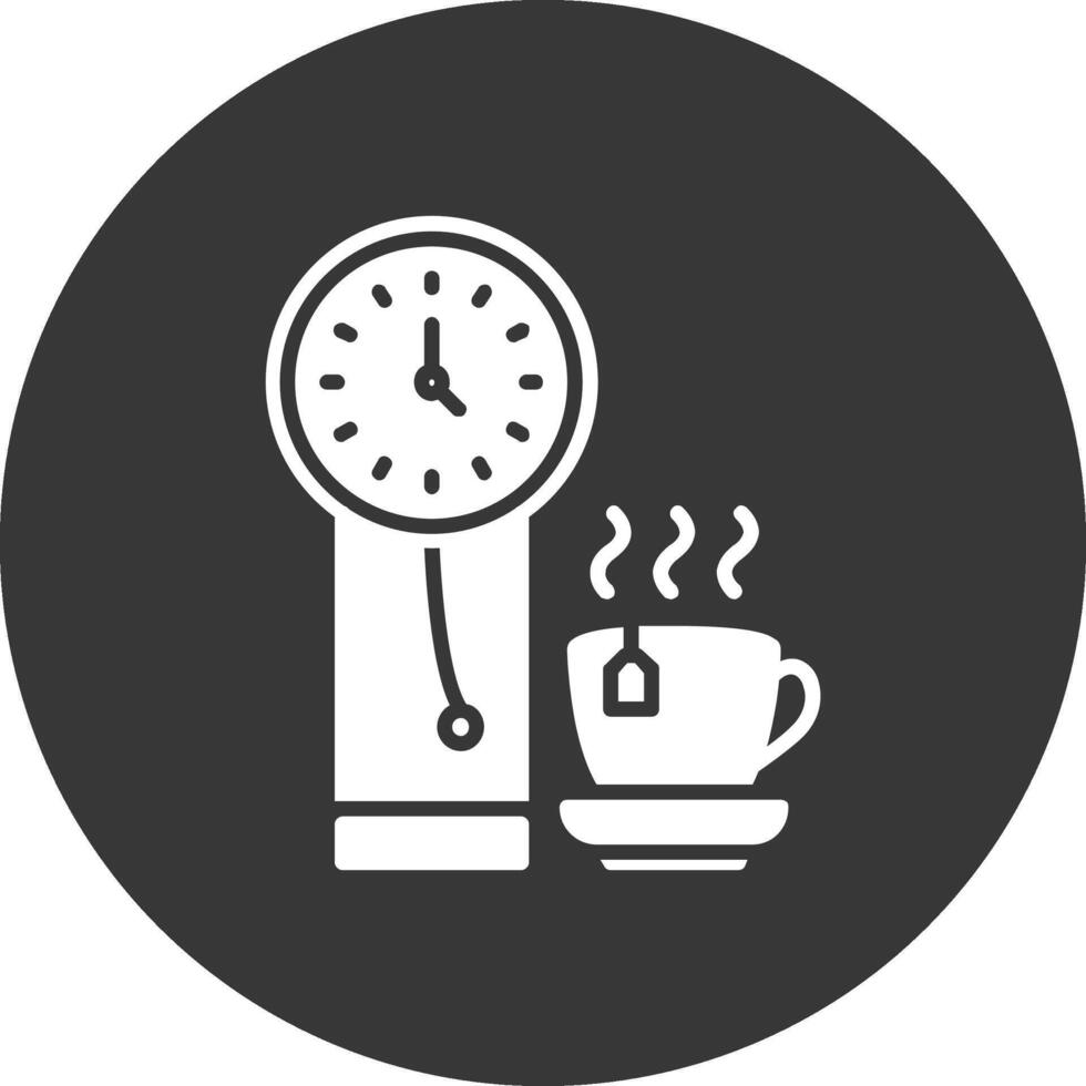 Clock Glyph Inverted Icon vector