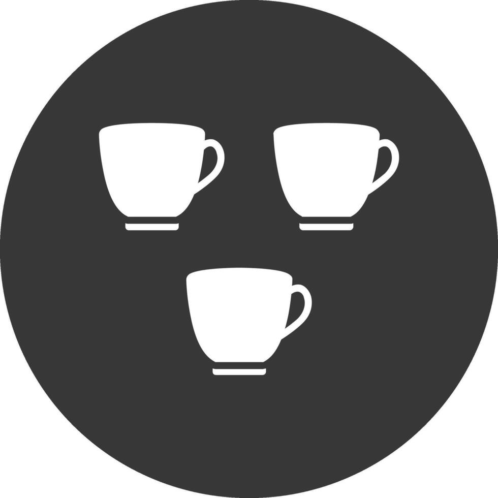 Cups Glyph Inverted Icon vector