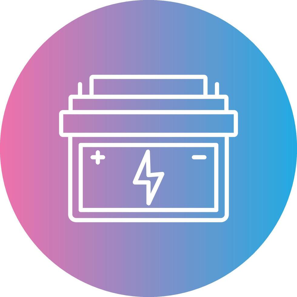 Battery Line Gradient Circle Icon vector