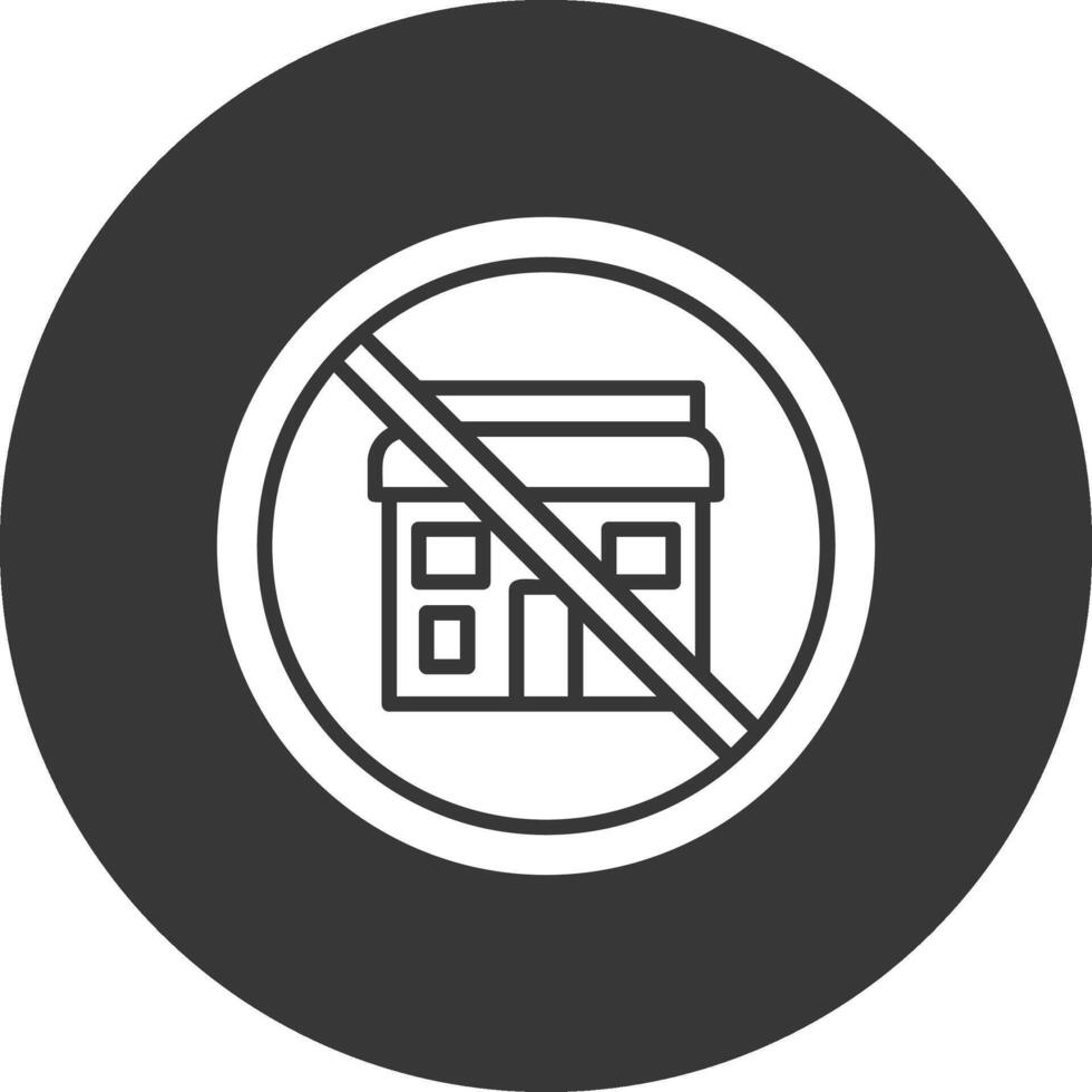 Prohibited Sign Glyph Inverted Icon vector