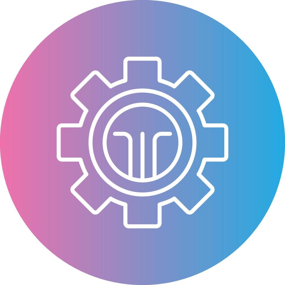 Cog Line Gradient Circle Icon vector