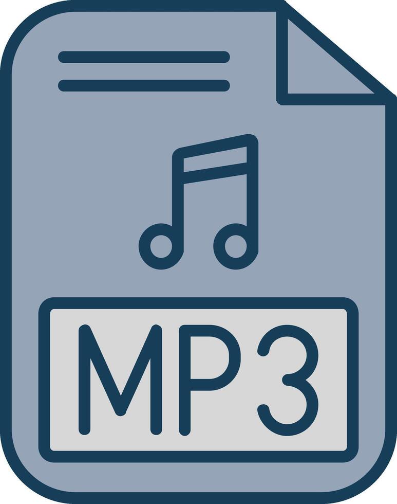 Mp3 Line Filled Grey Icon vector
