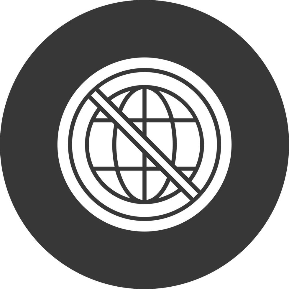 Prohibited Sign Glyph Inverted Icon vector