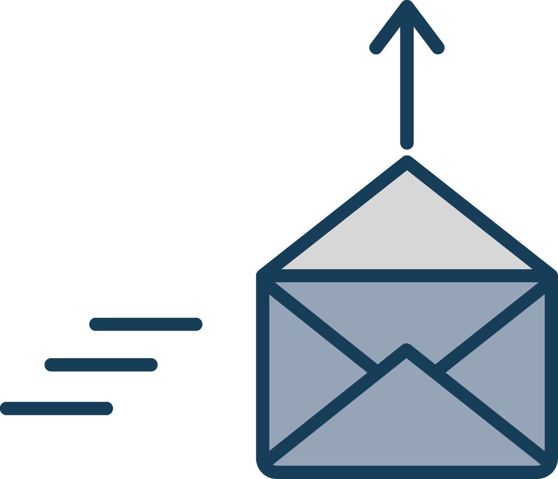 Mail Line Filled Grey Icon vector