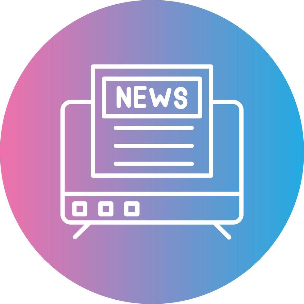 News Line Gradient Circle Icon vector