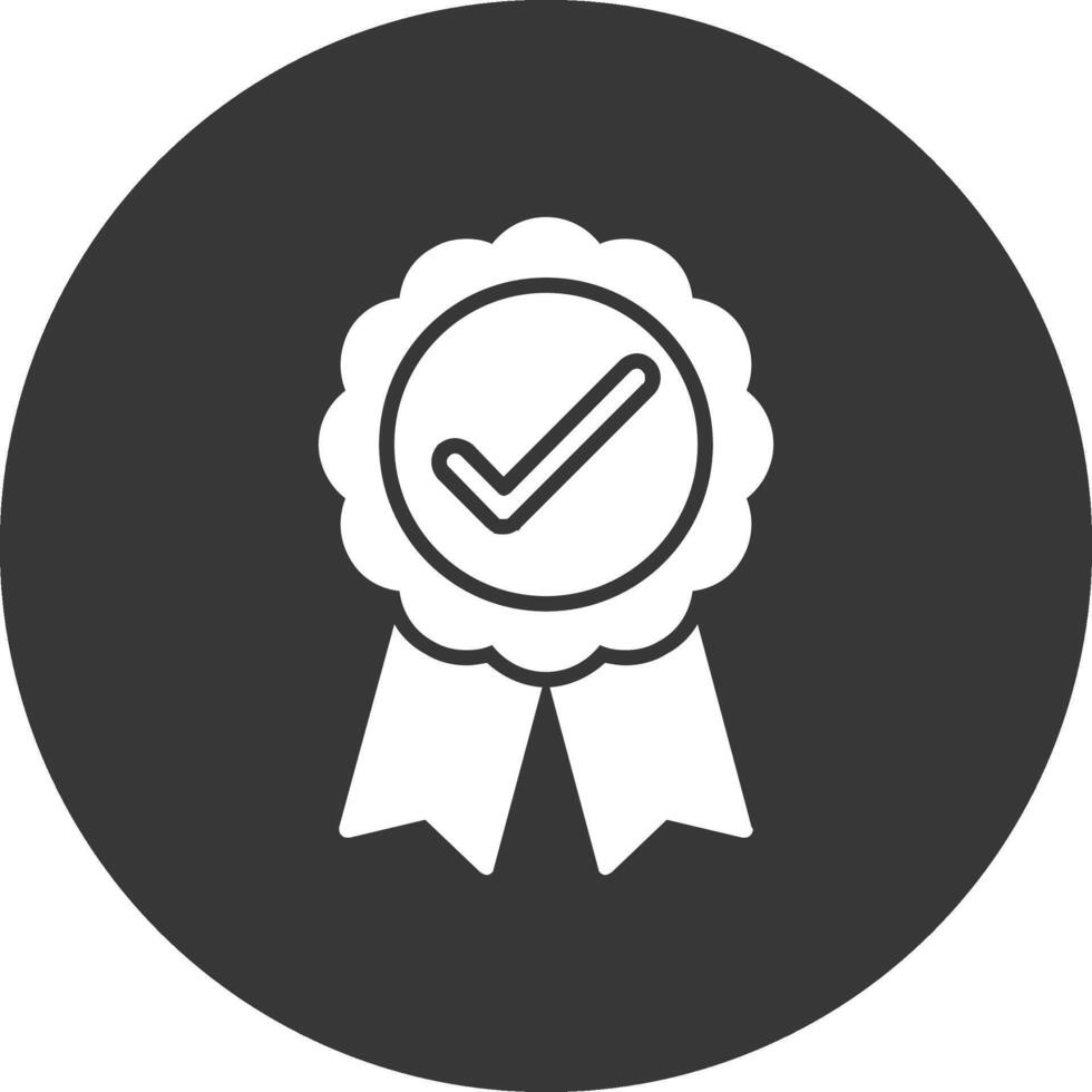 Badge Glyph Inverted Icon vector