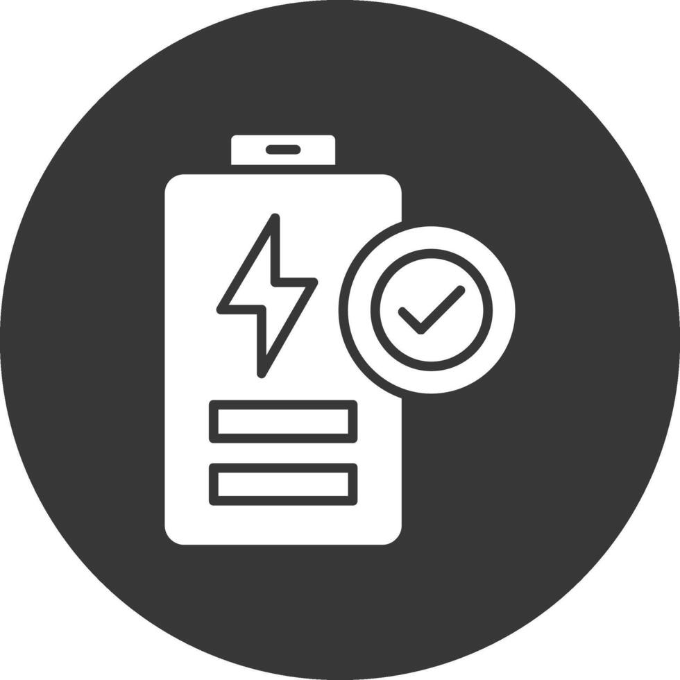 Battery Glyph Inverted Icon vector