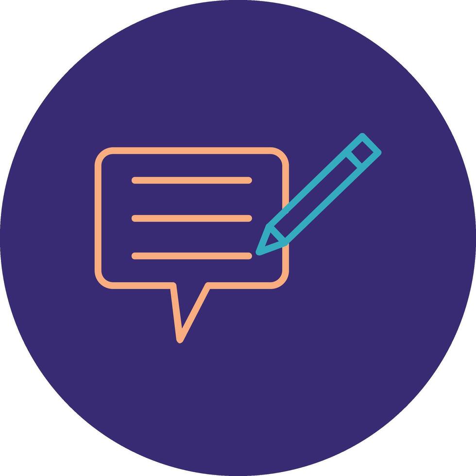 Blog Line Two Color Circle Icon vector