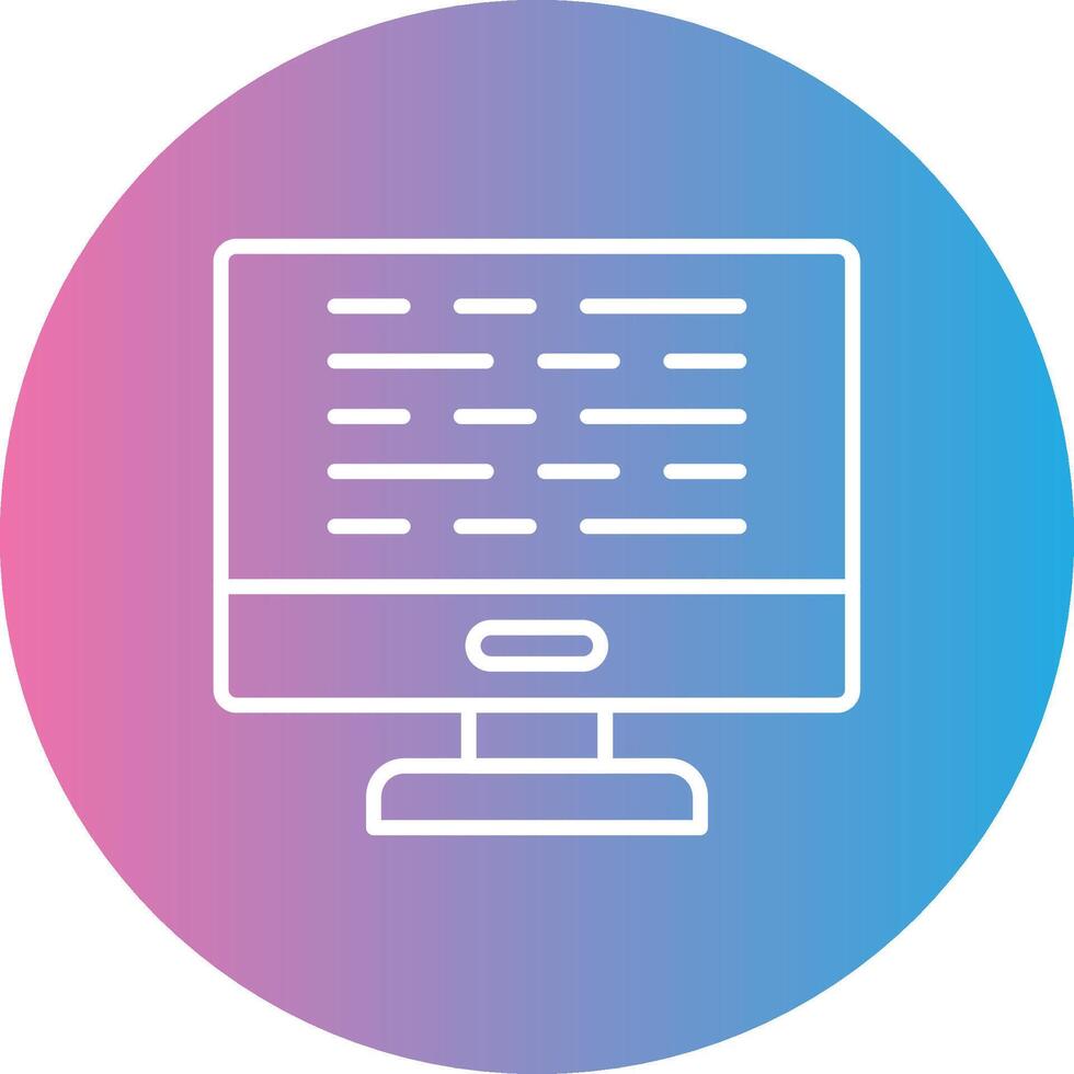 Computer Line Gradient Circle Icon vector