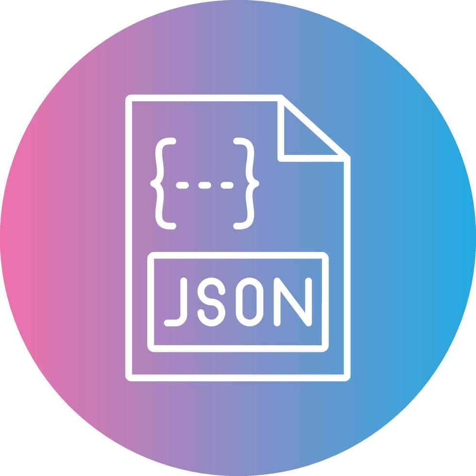 Json Line Gradient Circle Icon vector