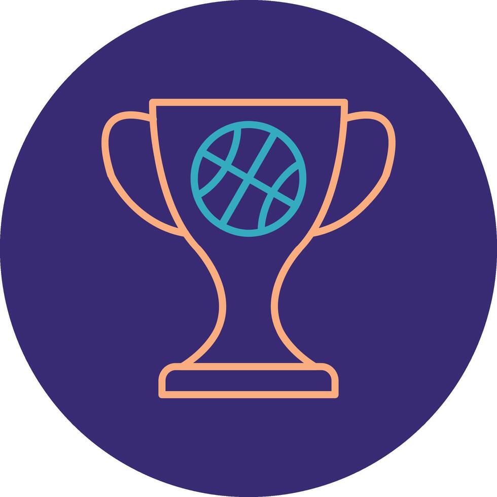 Basketball Line Two Color Circle Icon vector