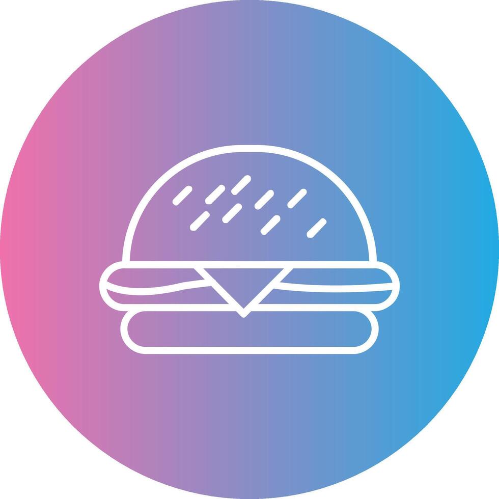 Burger Line Gradient Circle Icon vector