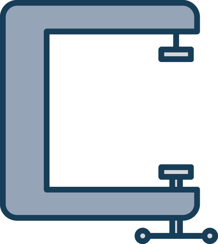 C Clamp Line Filled Grey Icon vector