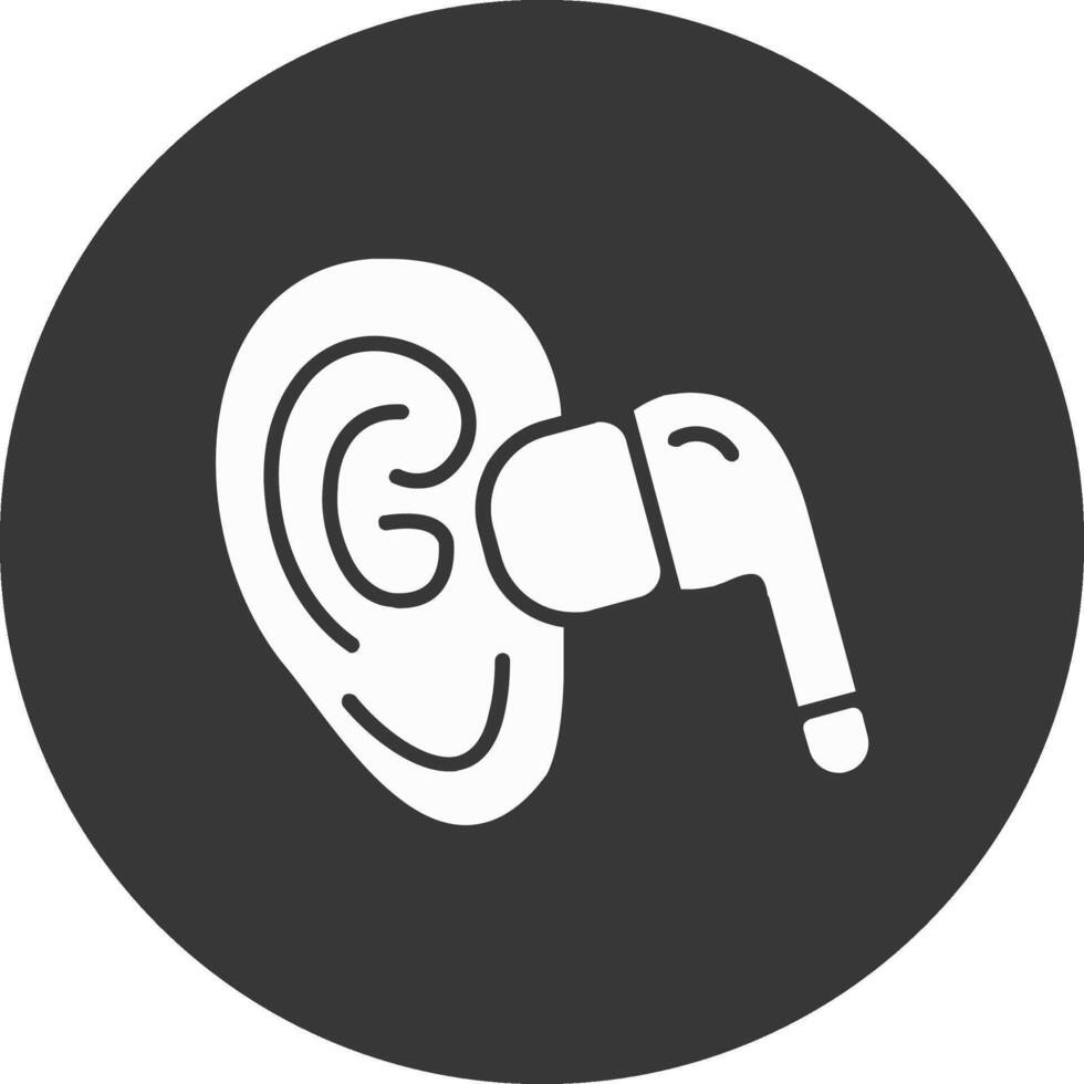 Earbud Glyph Inverted Icon vector