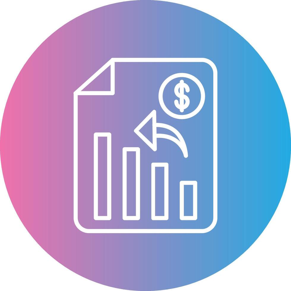 Analytics Line Gradient Circle Icon vector