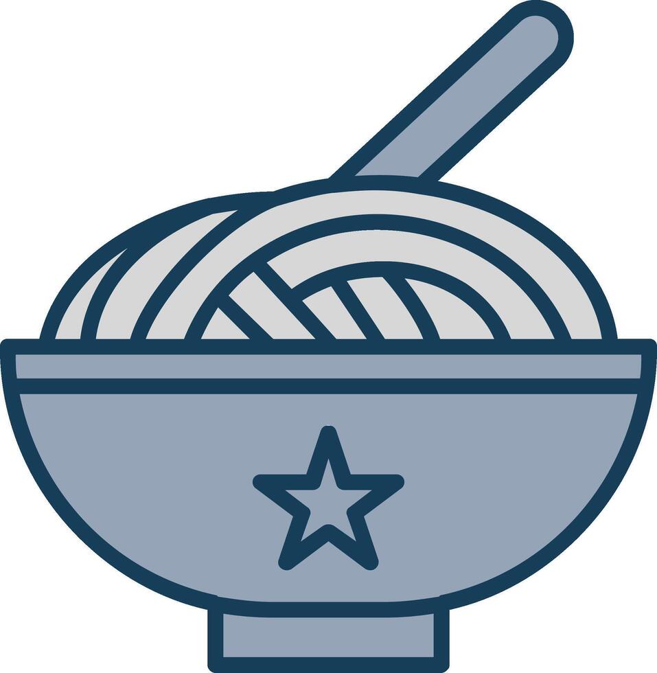 Spaghetti Line Filled Grey Icon vector