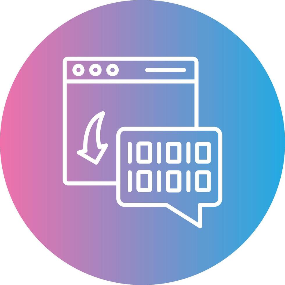 Binary Code Line Gradient Circle Icon vector