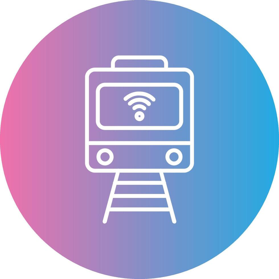 Train Line Gradient Circle Icon vector