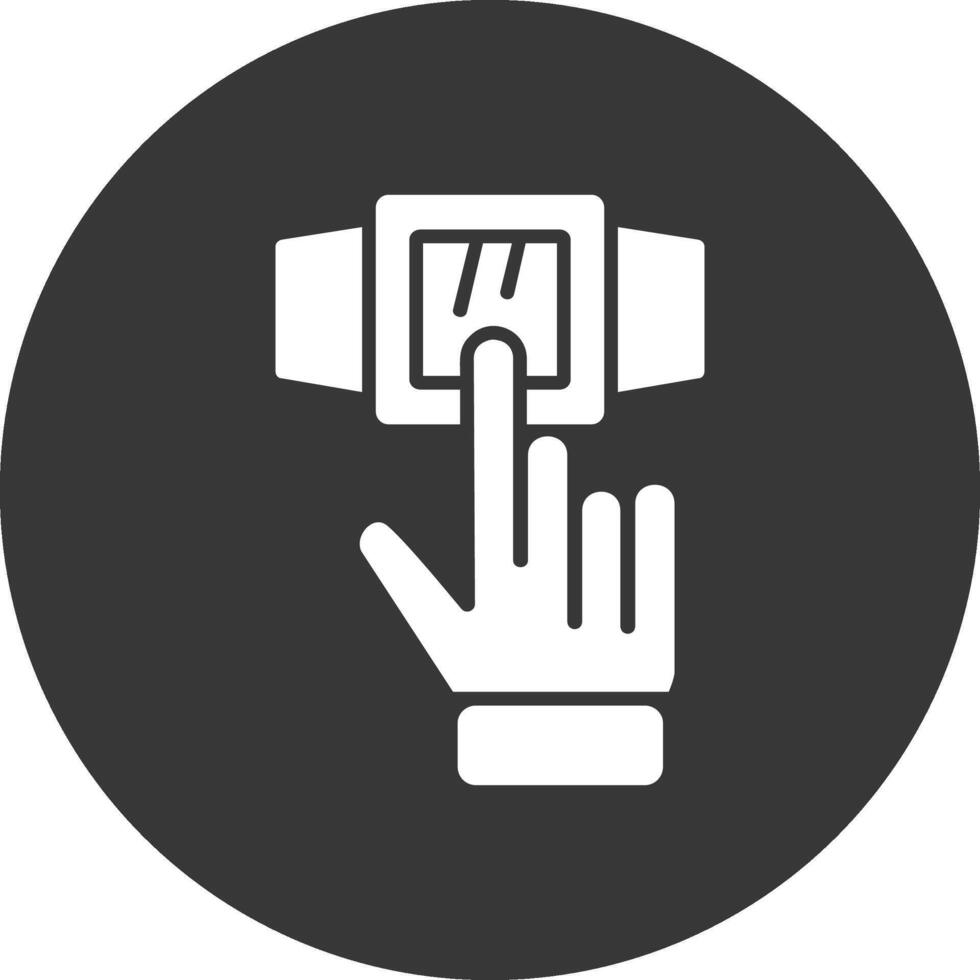 Smartwatch Glyph Inverted Icon vector