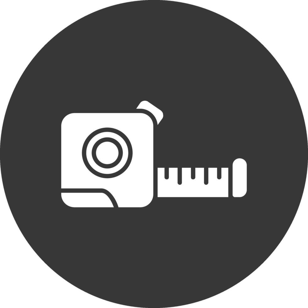 Tape Measure Glyph Inverted Icon vector