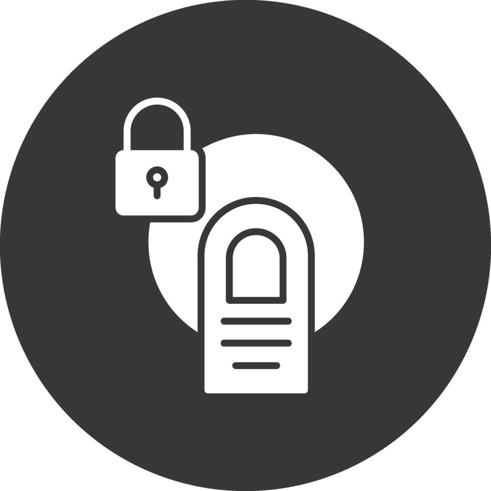 Touch Lock Glyph Inverted Icon vector